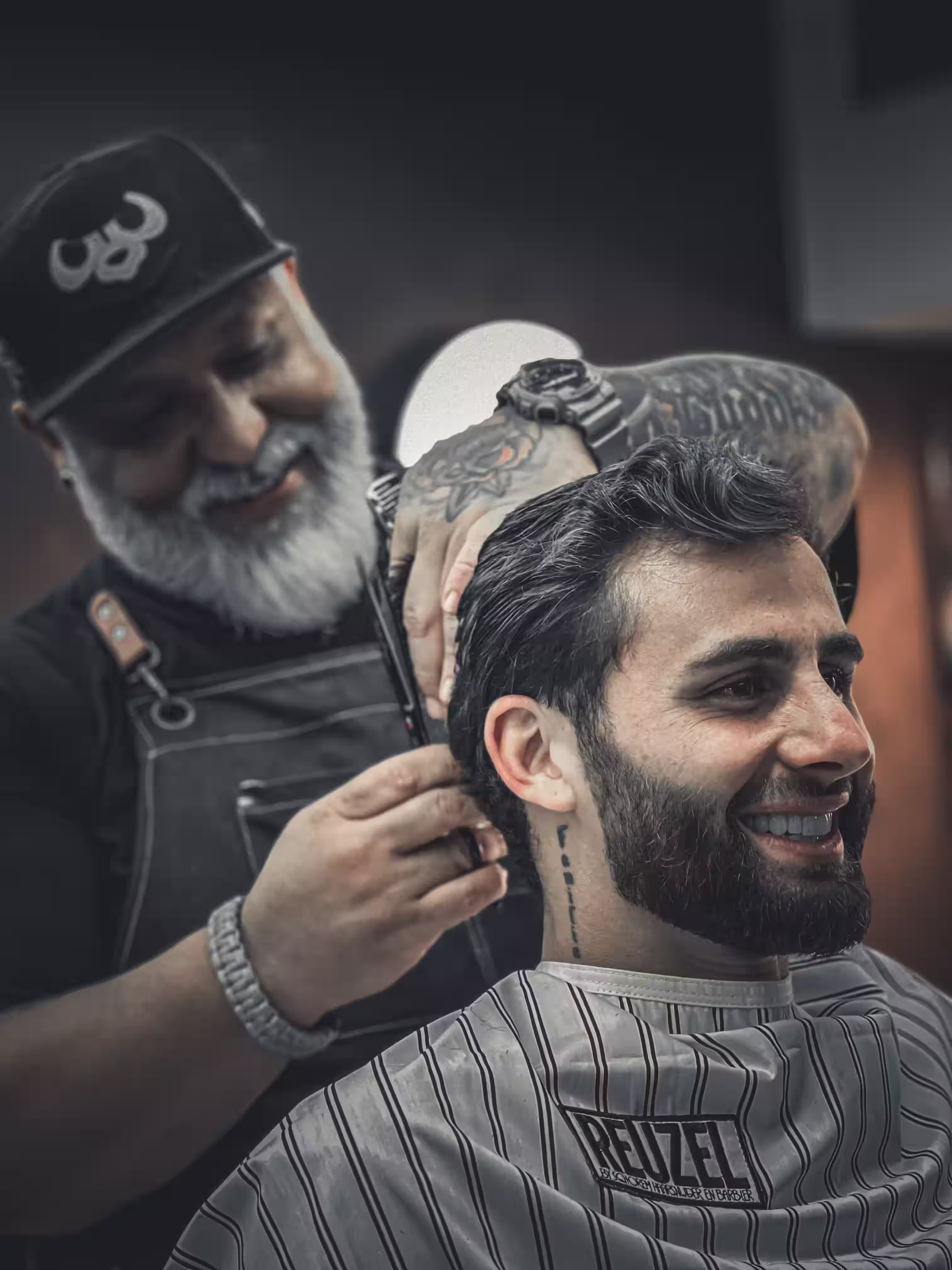 Haircut in progress
